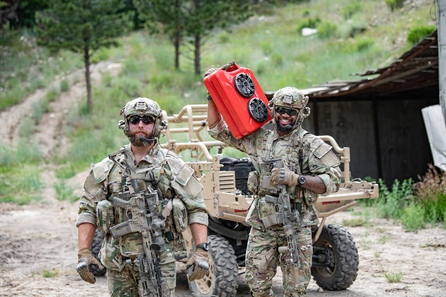 CHERRY RED JERRY CAN RADIO